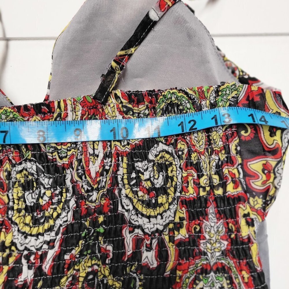 Long Dress Maxi Summer Dress Party Gown Paisley Abstract Print Colorful - Size L - Picture 10 of 16